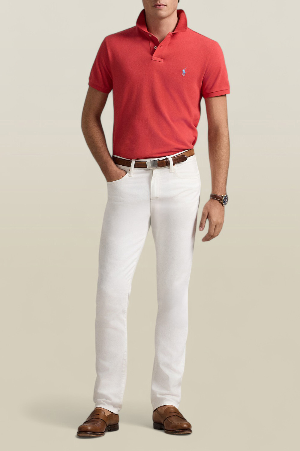 תמונת כל הלוק של חולצת פולו סלים פיט POLO RALPH LAUREN